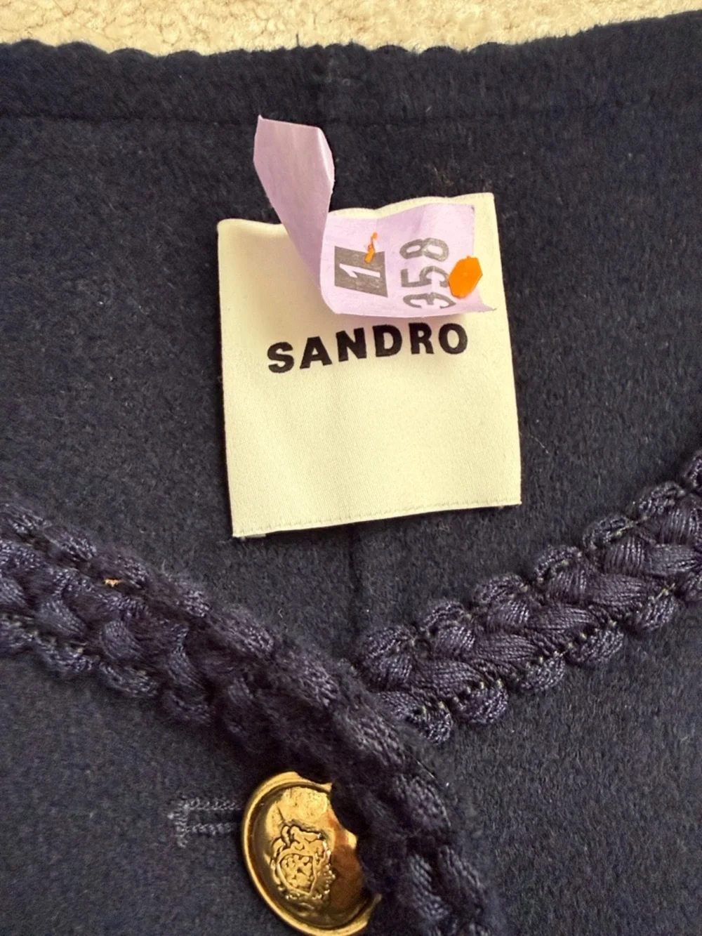Sandro Lavande Navy Marine Blazer Jacket | FR 44 US 12 - Picture 9 of 15